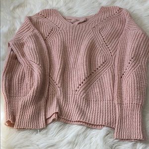 Cute pink sweater with detailed strap back